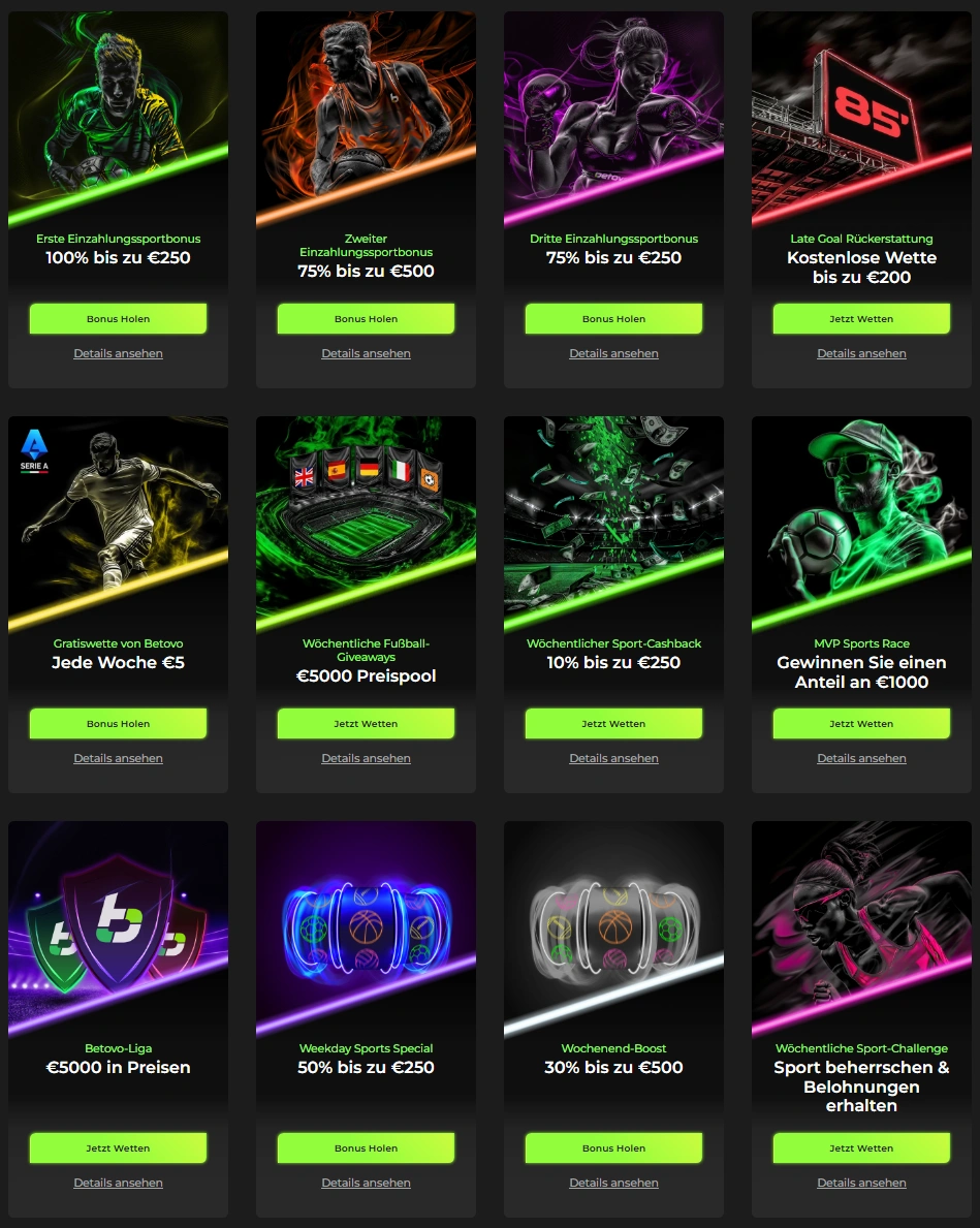 Promotions und Boni bei Betovo